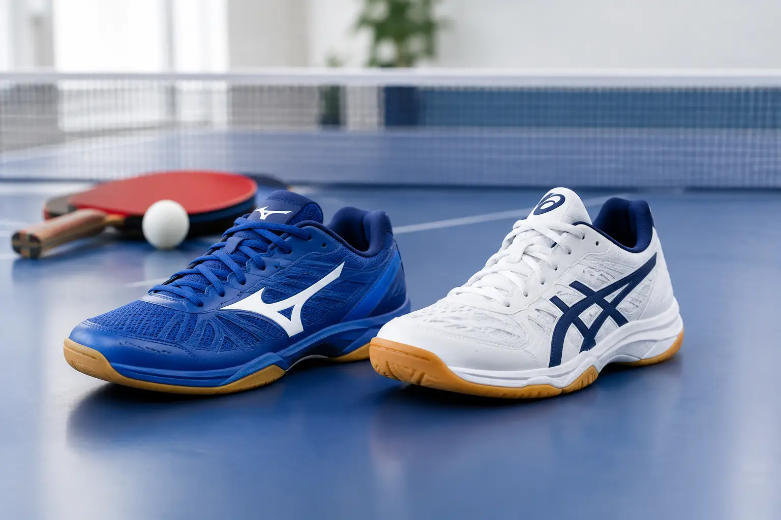 Mizuno Versus Asics Footwear for Table Tennis